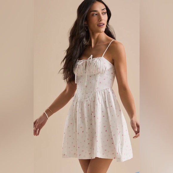 Altar'd State Dresses & Skirts - Altar'd State Floral Mini Dress White and Pink NWT